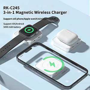 RK-C245 3-in-1 Magnetic Wireless Charger